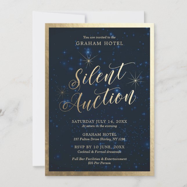 Invitación Subasta Silenciosa Fiesta (Anverso)