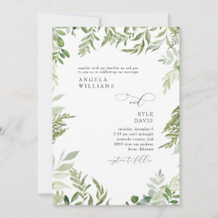 Invitación Subcolor de agua Eucalyptus No Padres Bodas
