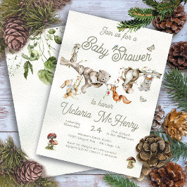 Invitación Subdivisión forestal de Woodland Animales Boho Bab