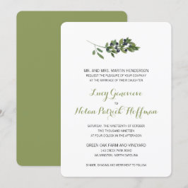 Invitación Subdivisión Olive de color agua | BODA