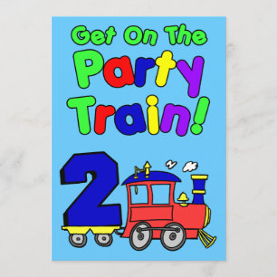 Invitación Sube Al Tren Fiesta De 2 Años
