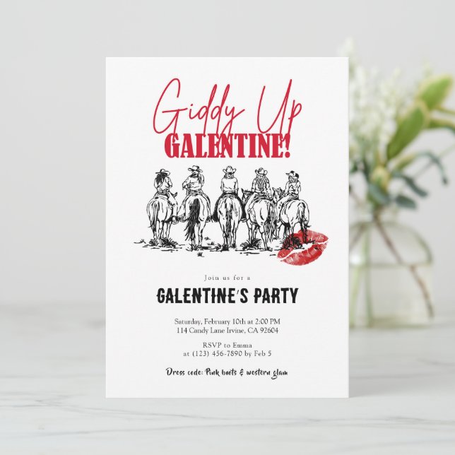 Invitación Sube el Día de Galentines (Anverso de pie)