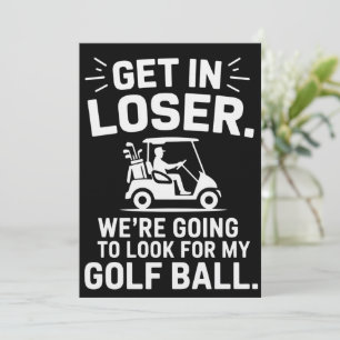 Invitación Sube Perdedor Carrito de Golf Busca Mi Bola Golfis