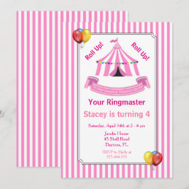 Invitación ¡Sube! ¡Sube! Pink del partido de los cumpleaños d