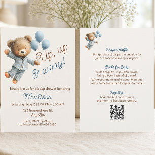 Invitación Sube, Sube y Vuela Osito de Peluche Todo en Uno pa