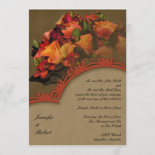 Invitación subió caída de la boda del ramo