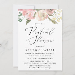 Invitación Sublime Baby Shower virtual floral en flor