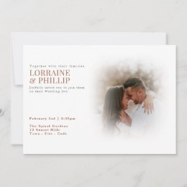 Invitación Sublime boda de gradiente blanda de liofilizado