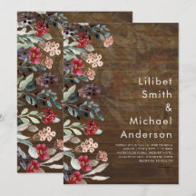 Sublime Burgundy Blue Wildflowers Boda Elegante