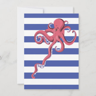 Invitación Submarinismo en calamar con rayas.