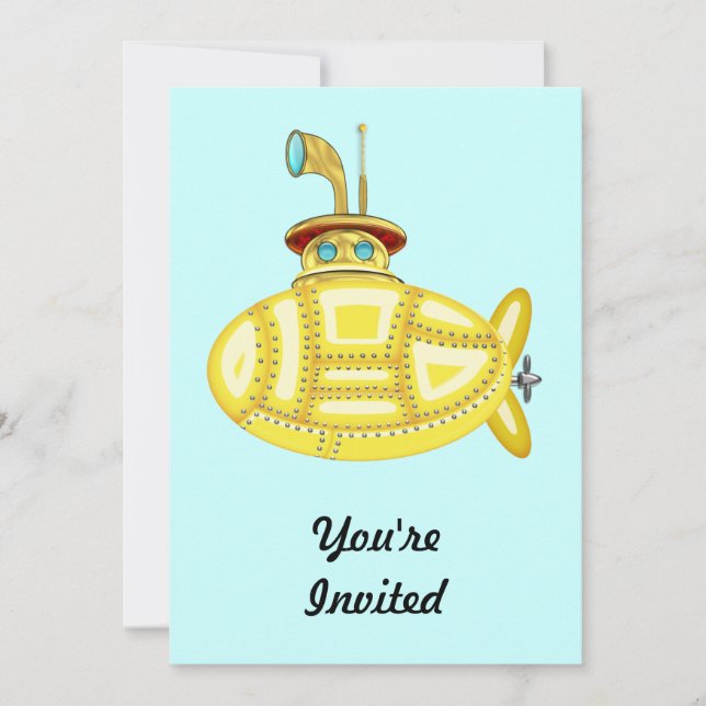 Invitación Submarino amarillo (Anverso)