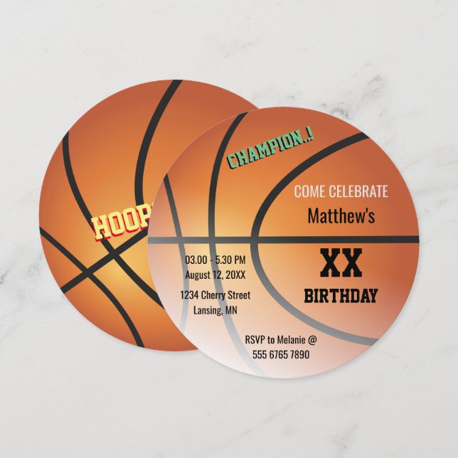 Invitación Subpresupuesto de baloncesto (Anverso / Reverso)