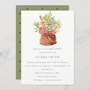 INVITACIÓN SUCCULENTE CACTI, SUCCULENTE BRIDAL DE DESIERTO VE