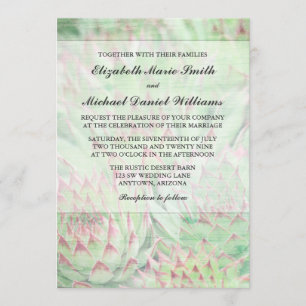 Invitación Succulents modernos rústicos que casan