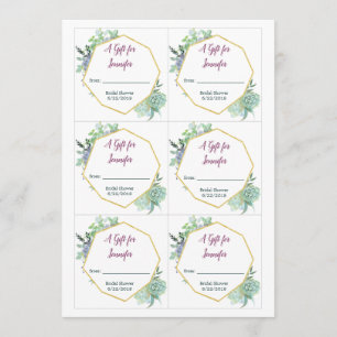 Invitación Succulum Bridal Shower Gift
