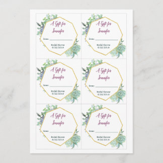 Invitación Succulum Bridal Shower Gift