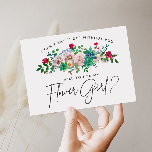 Invitación Succulum floral Flower Girl Card (Subido por el creador)