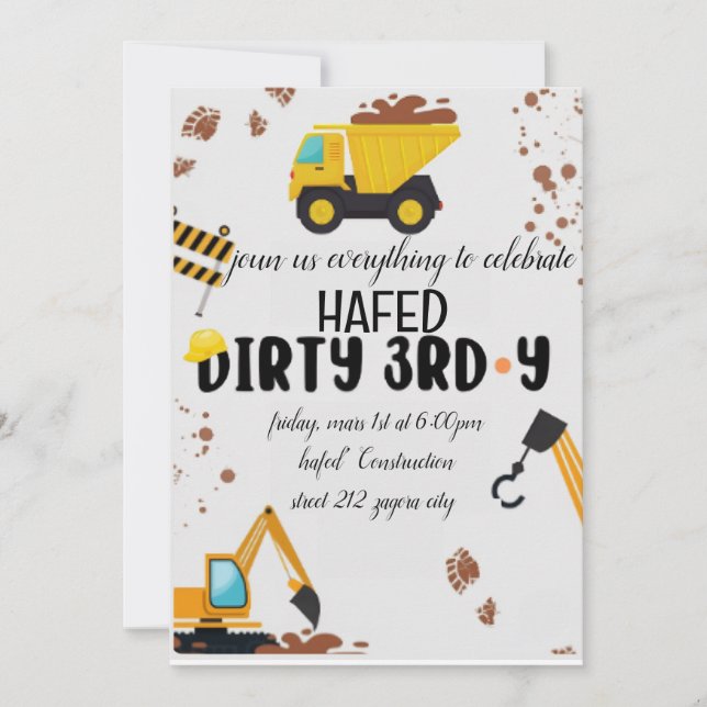 Invitación sucia 3er cumpleaños (Anverso)