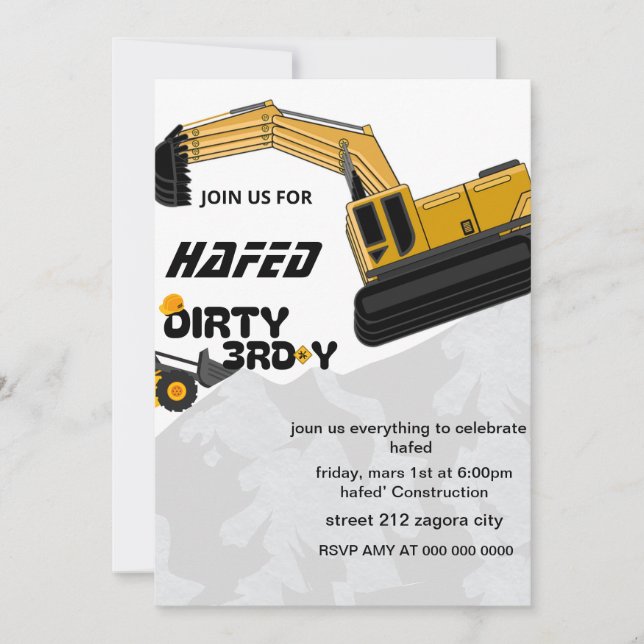Invitación sucia 3er cumpleaños (Anverso)
