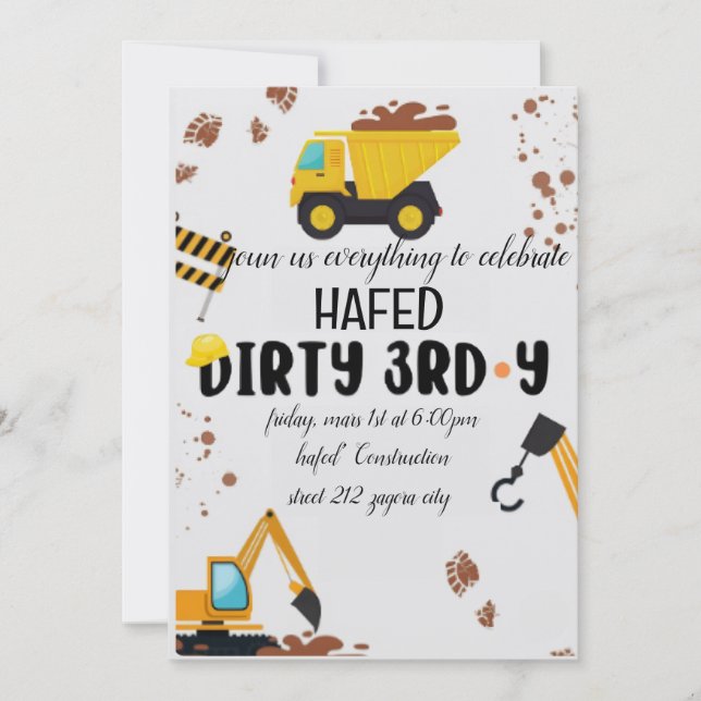 Invitación sucia 3er cumpleaños (Anverso)