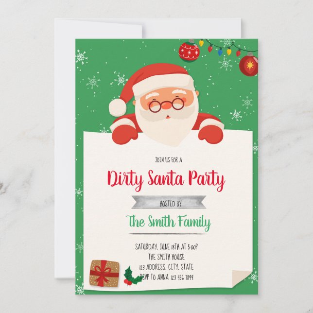 Invitación sucia de parte de Santa Exchange (Anverso)