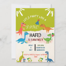 Invitación sucia de tercer cumpleaños
