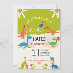 Invitación sucia de tercer cumpleaños