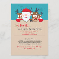 Invitación sucia del fiesta de Santa