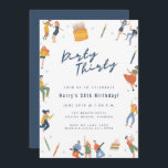 Invitación Sucio 30.º Fiesta de cumpleaños<br><div class="desc">Celebra un 30 cumpleaños con esta "sucia treinta" invitación de fiesta. Personalizado con los detalles de su fiesta y reverso a la coordinación azul en la parte posterior.</div>