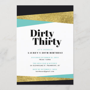 Invitación Sucio 30.º Fiesta de cumpleaños
