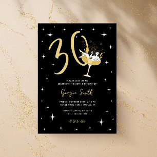 Invitación Sucio Cóctel Treinta Adultos 30 Fiesta de cumpleañ