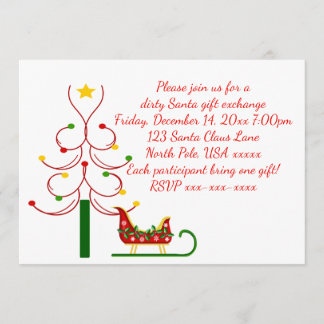 Invitación Sucio intercambio de regalos para Fiestas de Santa