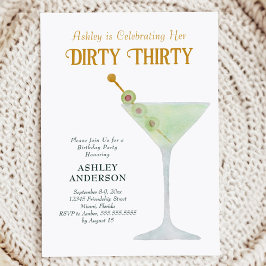 Invitación Sucio Martini 30 Fiesta de cumpleaños, sucia trein