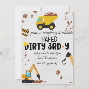 Invitación sucio tercer cumpleaños