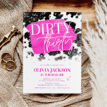 Invitación Sucio Treinta Fiesta de impresión de rosa y vaca 3<br><div class="desc">Dirty Thirty Pink & Cow Print 30th Birthday Party Invitation</div>