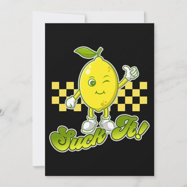 Invitación Suck It Green Lime Lemon Love Funny Fiesta mexican (Anverso)