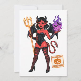 Invitación Sucubus Personalizado de Halloween - Oscuro y jugu