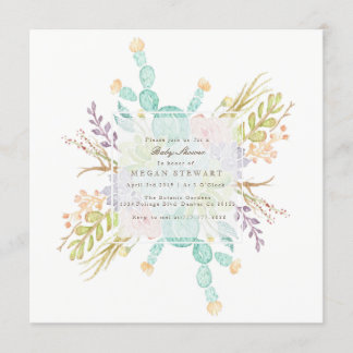 Invitación Suculenta acuarela de Bouquet | BABY SHOWER