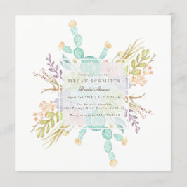 Invitación Suculenta acuarela de Bouquet | Ducha de novia