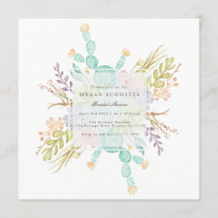 Invitación Suculenta acuarela de Bouquet   Ducha de novia