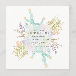 Invitación Suculenta acuarela de Bouquet | Ducha de novia
