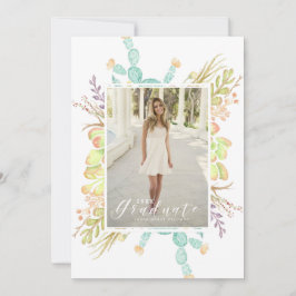 Invitación Suculenta acuarela de Bouquet | Partido de Graduac