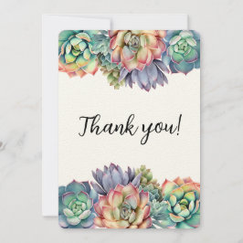Invitación Suculenta Colorida de Agradecimiento