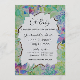 Invitación suculenta de Baby Shower