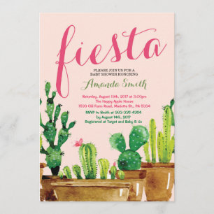 Invitación suculenta de Baby Shower de la fiesta