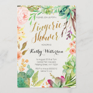 Invitación suculenta de la ducha de la ropa