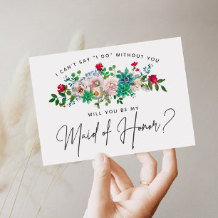 Invitación Suculenta doncella de honor floral