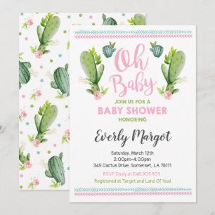 Invitación Suculenta ducha Cactus Baby Shower Invitation