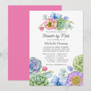 Invitación Suculenta ducha de novia floral a la moda por corr