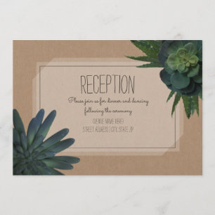 Invitación Suculenta recepción de bodas inspirada en el Cards